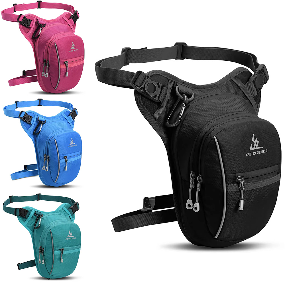 Motorcycle Gear Backpack - กระเป๋าใส่สนับขาสำหรับขี่มอเตอร์ไซค์, กระเป๋าคาดเอวแฟชั่น, กระเป๋าคาดต้นขาสำหรับกิจกรรมกลางแจ้ง, กระเป๋าสะพายข้างน้ำหนักเบา, พร้อมสายสะพายที่ถอดออกได้